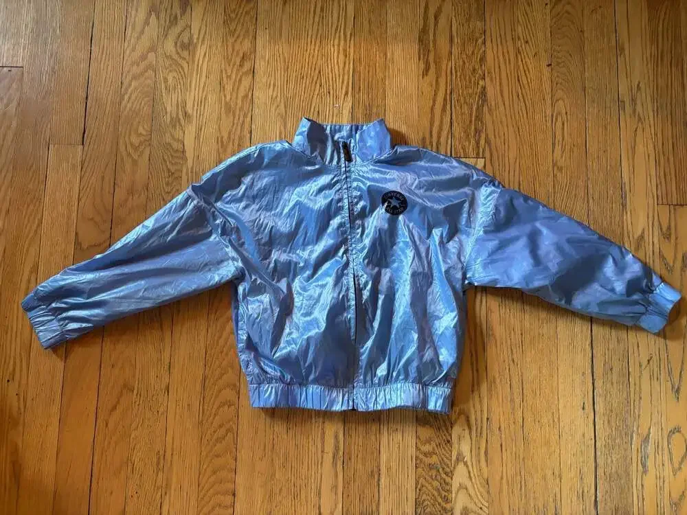 Converse Girls Metallic Shiny Full-Zip Windbreaker Jacket